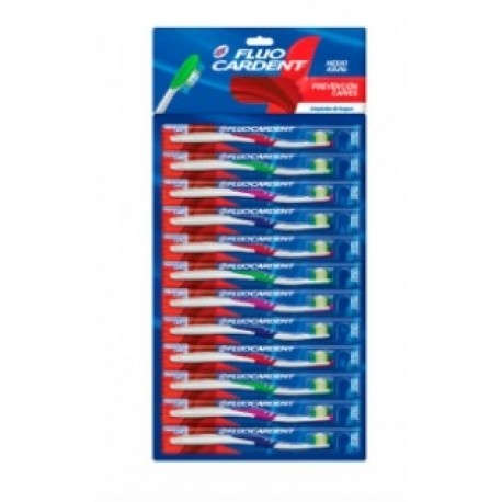 Cepillo Fluocardent Prevención Caries Empaque Con 12 Unds