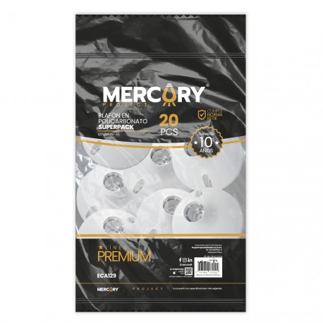 PLAFON POLICARBONATO MERCURY E27 SUPERPACK*20PCS PREMIUM  ECA129