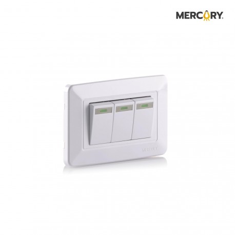 INTERRUPTOR TRIPLE MERCURY  CONMUTABLE BLANCO 118Z-03 