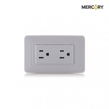 Toma Doble Polo Tierra Mercury Blanco 118z-06  Eti11