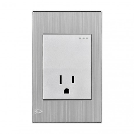 Toma + Interruptor Stainless Mercury