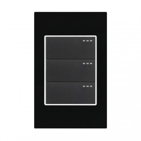 INTERRUPTOR TRIPLE CONMUTABLE MERCURY BLACK MIRROR