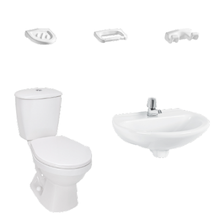 Combo sanitario Corona Laguna 4.8 Sin Pedestal Ii Blanco