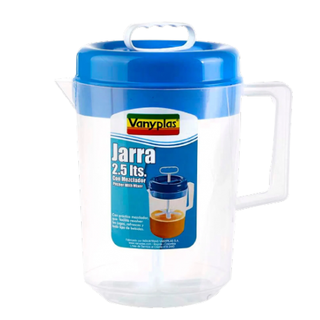 Jarra 2.5 Lts Con Mezclas Azul Vanyplas