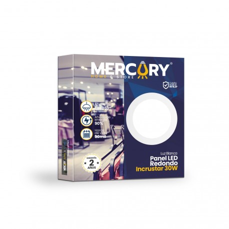 PANEL LED MERCURY 30W 10" BLANCO REDONDO INCRUSTAR