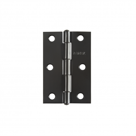 Bisagra Cuadrada Cabeza Plana Con Tornillo Negro Mate Calibre 14 3X3" Fanal