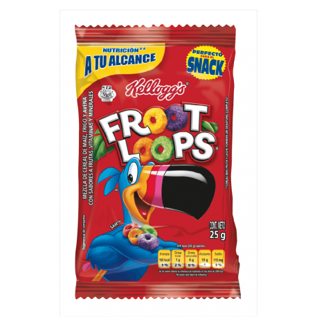 Cereal Kelloggs Froot Loops Bolsa 25gr X 8 Paqueticos