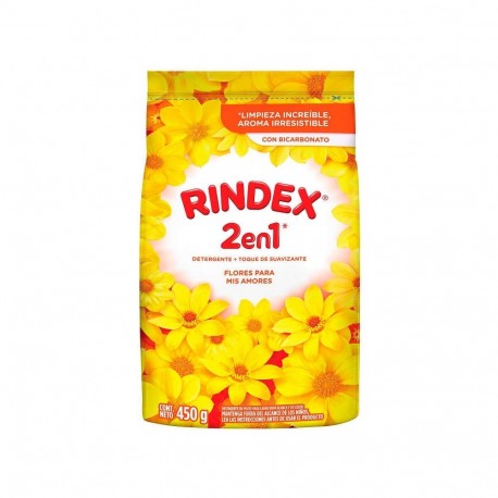 Detergente Rindex 2 En1 Flores Para Mis Amores x Jabón 450g