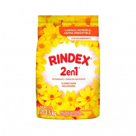 Detergente Rindex 2 En1 Flores Para Mis Amores Jabón 1.5 Kg