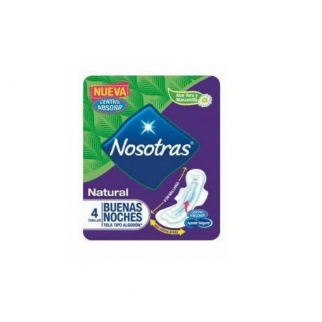 Toallas Higienicas Nosotras Natural Buenas Noches x 4 UN