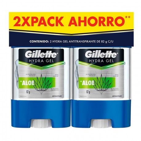 2Pack Hydra Gel Antitranspirante Gillette Aloe 164 g Desodorante
