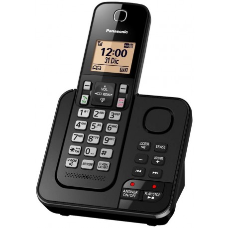 Teléfono Inalámbrico Dect Panasonic ContestadoraTGC360 Negro