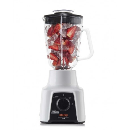 Licuadora IMUSA Powermix Glass 2 Velocidades + Función De Pulso 550 Watts Blanca