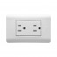 Tomacorriente Ave Doble De Incrustar Con Polo Tierra 2P+T Blanco Duomo 15066N