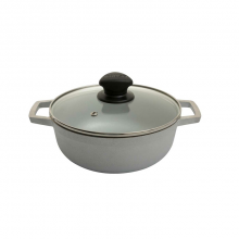 Caldero Imusa 18 cm Aluminio Fundido con Tapa de Vidrio