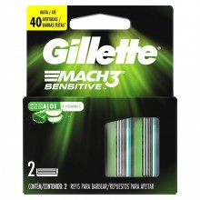 Gillette Mach3 Sensitive Repuestos Para Afeitar 2 Und